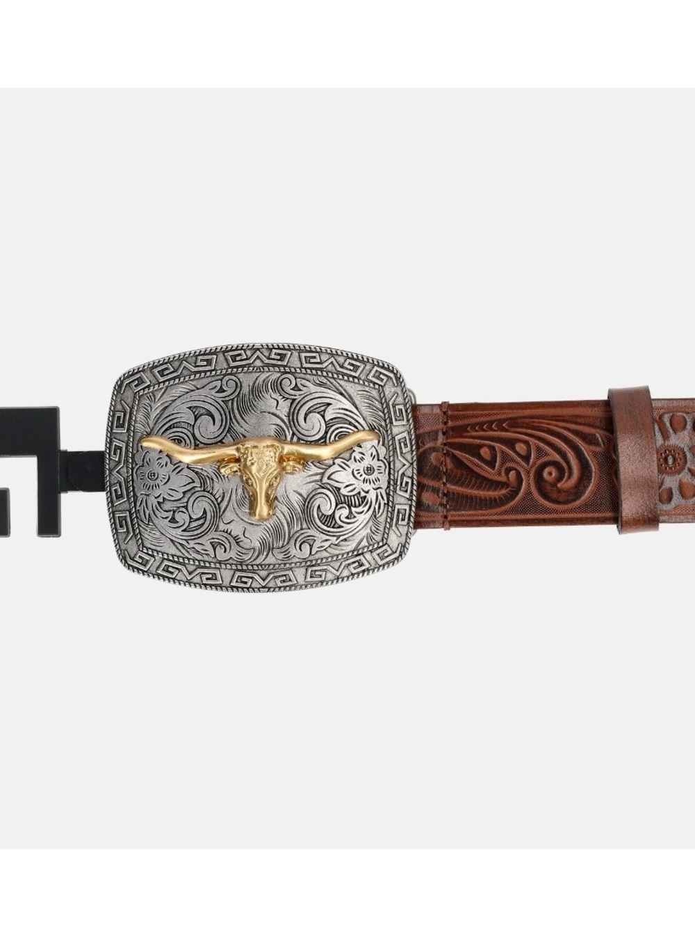 NEW Kacey Musgraves x Lee Women's Embossed Western Leather Belt Longhorn Buckle - Picture 4 of 5